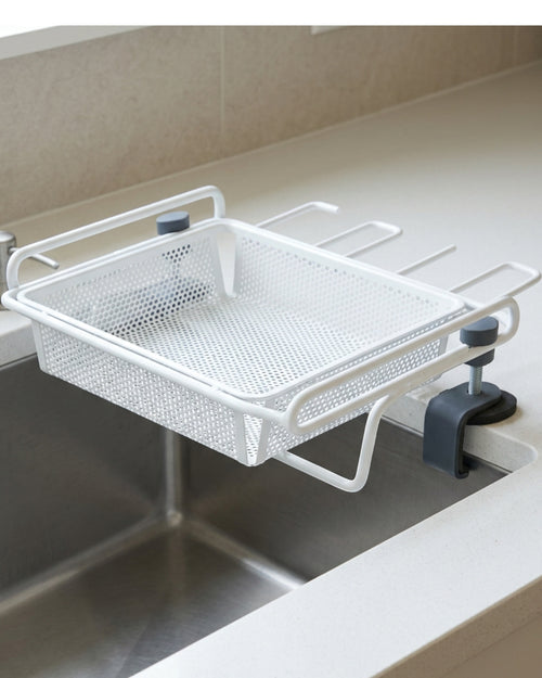 Wikva Clamp-On Cantilever Sink Draining Rack White Slate - Lifestyle view