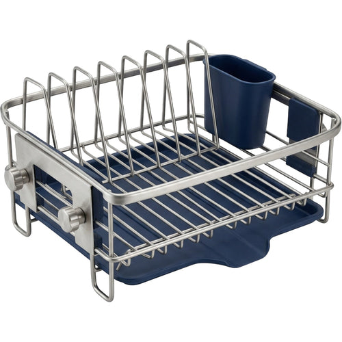 Wikva Divider Saddle Sink Draining Rack Steel Navy - Product view