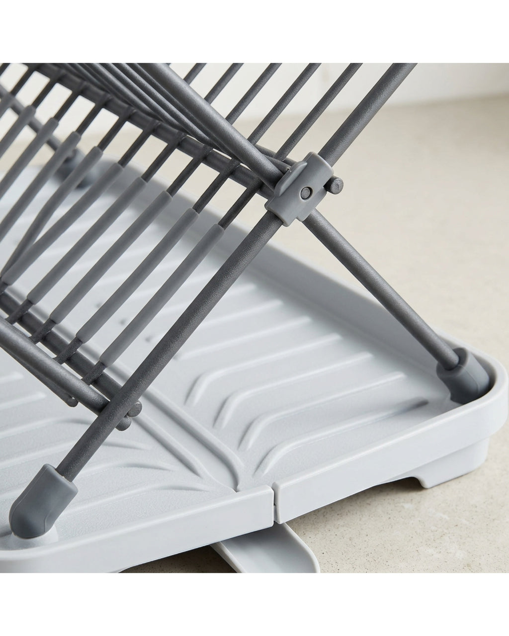 Wikva Folding A-Frame Dish Draining Rack Graphite Gray - Detail view